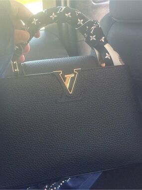 Louis Vuitton Black Top-Handle Leather Satchel